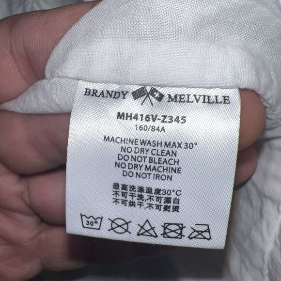 Brandy Melville Sundress Ruffle Tie Back One Size Tianna Dress V Neck 100%cotton - Picture 11 of 11